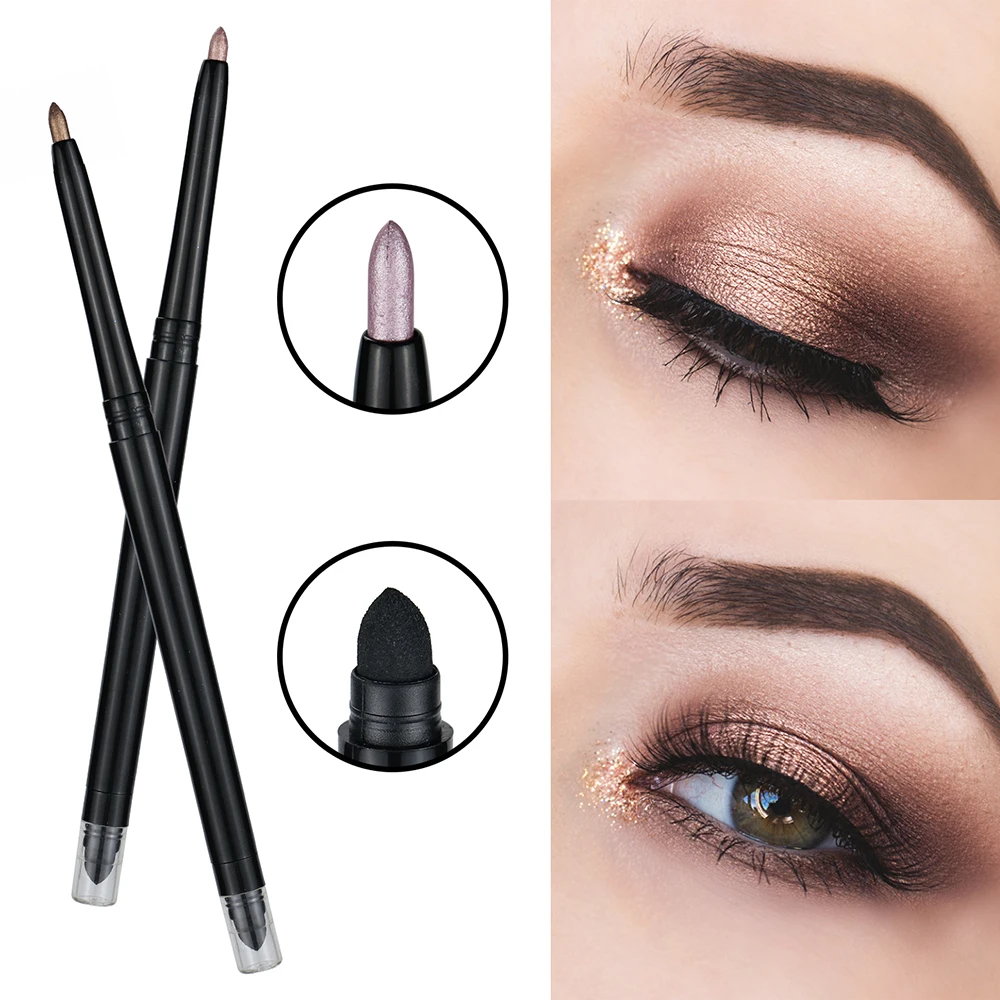 Custom Logo Pearlescent Eyeshadow Eyeliner Pencil 10colors Pigment Brighten Long Lasting Waterproof Shimmer Makeup Cruelty Free