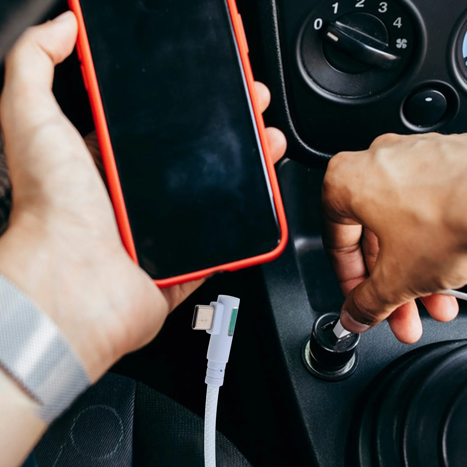 Línea de datos Cable USB de carga rápida Cable USB-c de doble codo de aleación de aluminio negro de ángulo recto