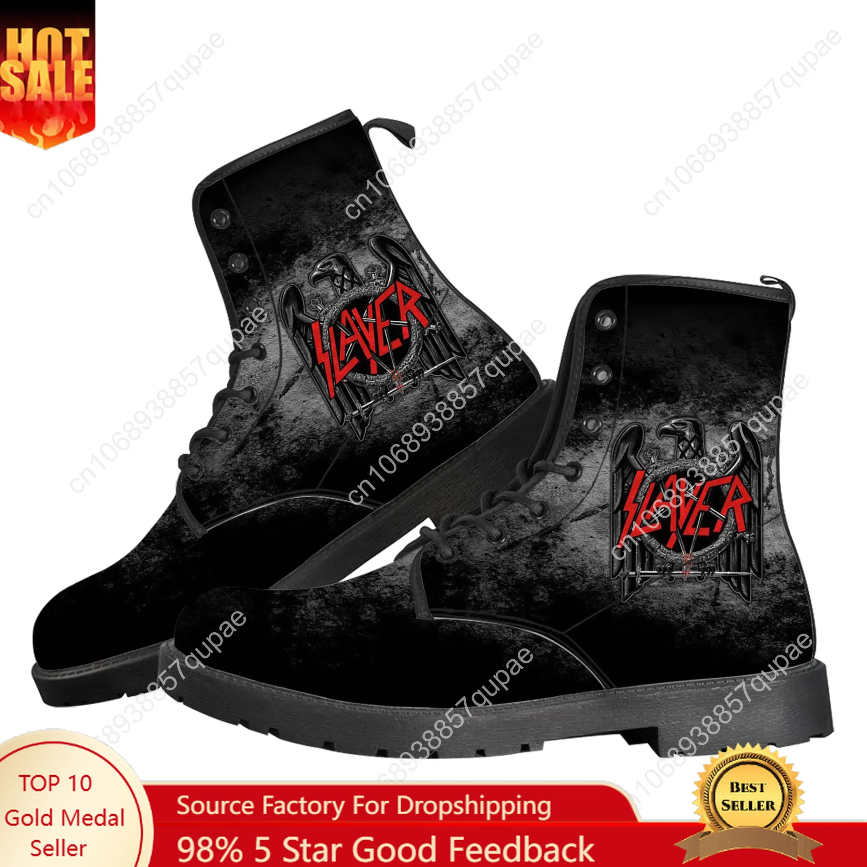 

Slayer Heavy Metal Rock Band Horror Scary Casual Boots Men Women Teenager Shoes Fashion 3D Boot Couple Customize Made Shoe