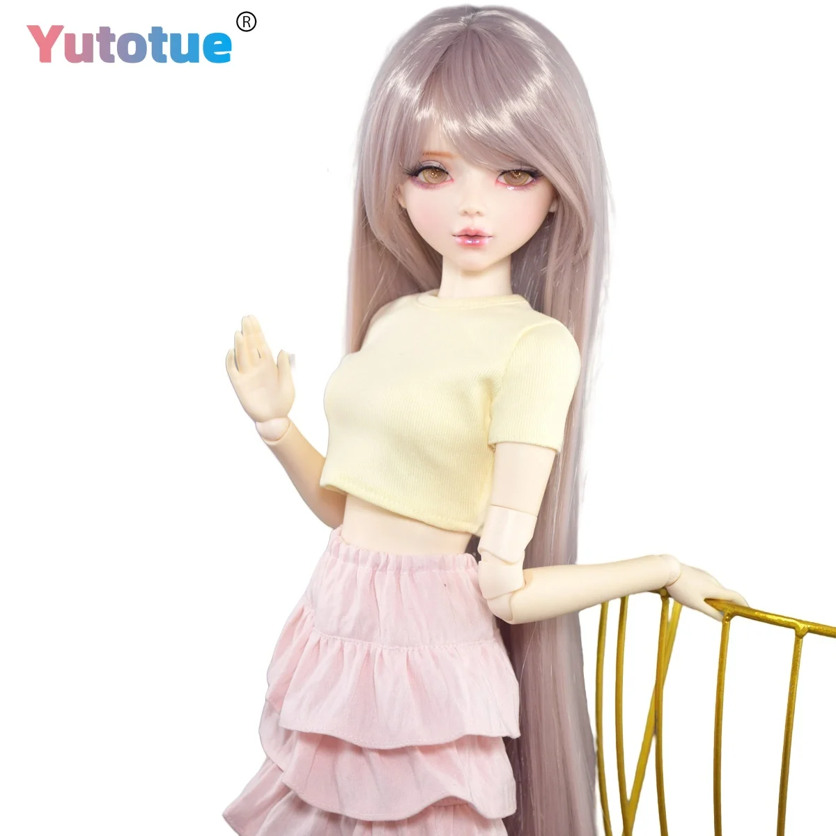 

YUTOTUE 56cm Height Pretty Girl Doll Gold Eyes Straight Long Wigs Clothes Outfits Full Set BJD Doll Toy Lifelike