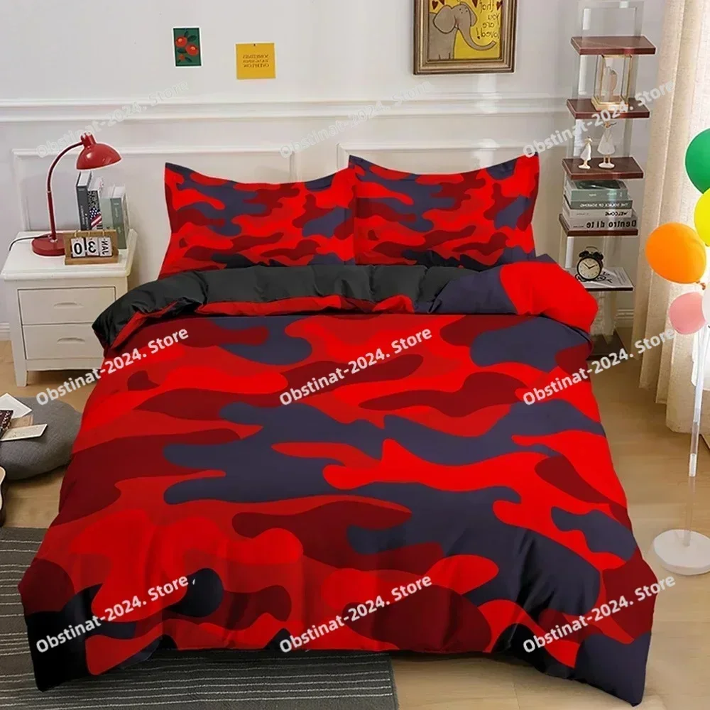 Top Home Textile Cool Boy Girl Kid Adult Duver Cover Set Camouflage Bedding Set King Queen Twin Comforter Covers With Pillowcase