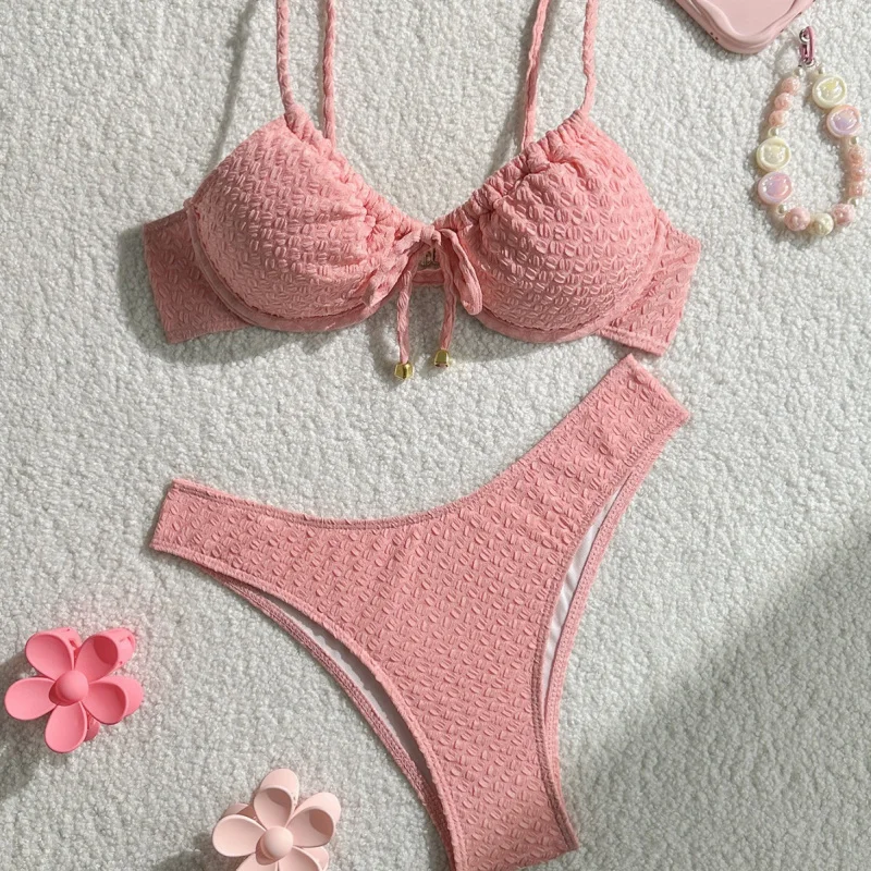 

Customized new style two-piece swimsuit for women, fashionable and sexy underwire bikini set, beach swimwear style