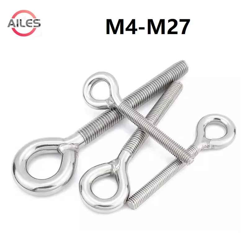 

304 Stainless Steel M4 M5 M6 M8 M10 M12 M14 M16 M18 M20 M22 M24 Eye Bolt Eyebolt Lifting Eyebolts Eye Screws Left Hand Eye Bolt