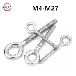 304 Stainless Steel M4 M5 M6 M8 M10 M12 M14 M16 M18 M20 M22 M24 Eye Bolt Eyebolt Lifting Eyebolts Eye Screws Left Hand Eye Bolt