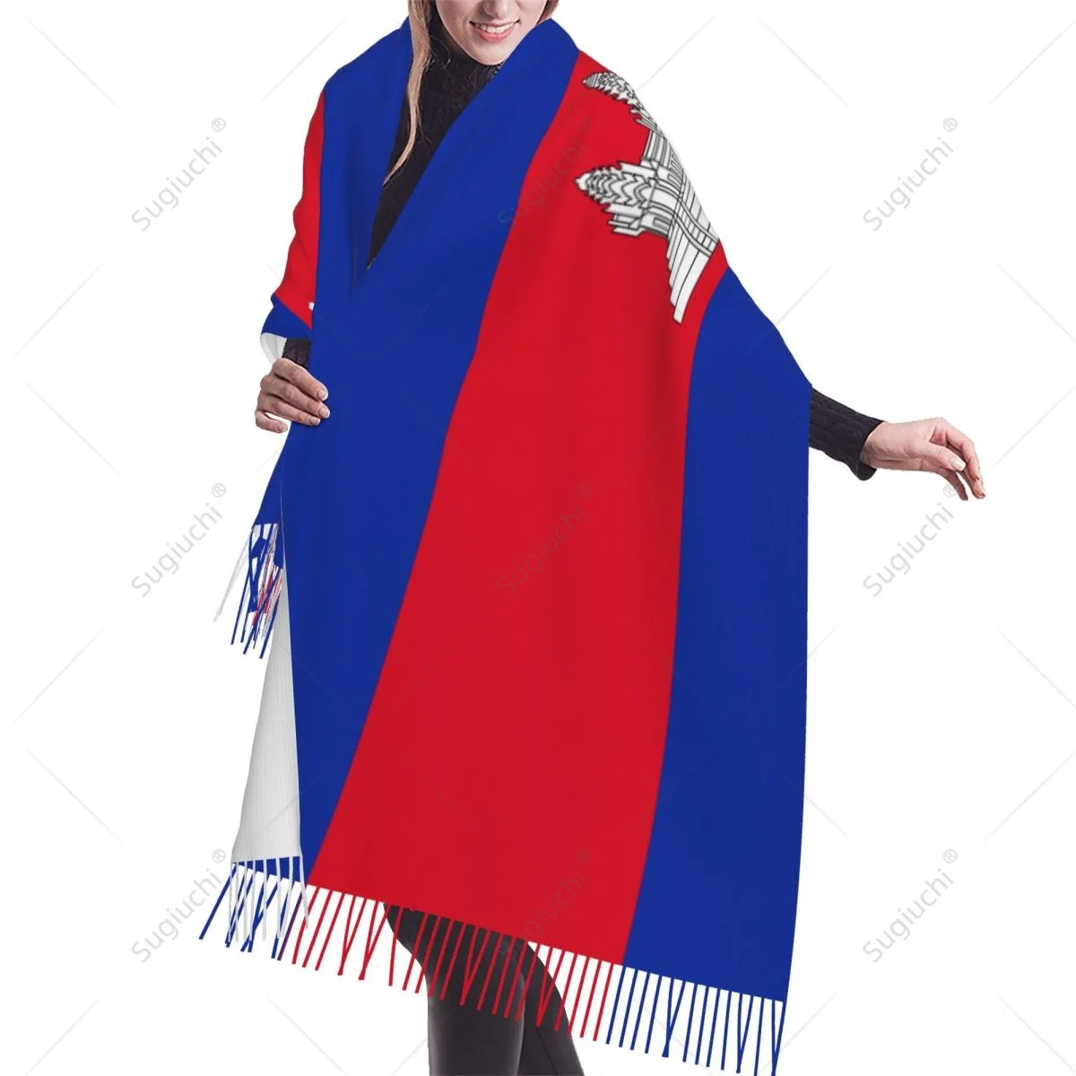 Bufanda de la bandera de Malasia, Pashmina cálida, chal, Hijab envolvente, primavera e invierno, multifunción, Unisex