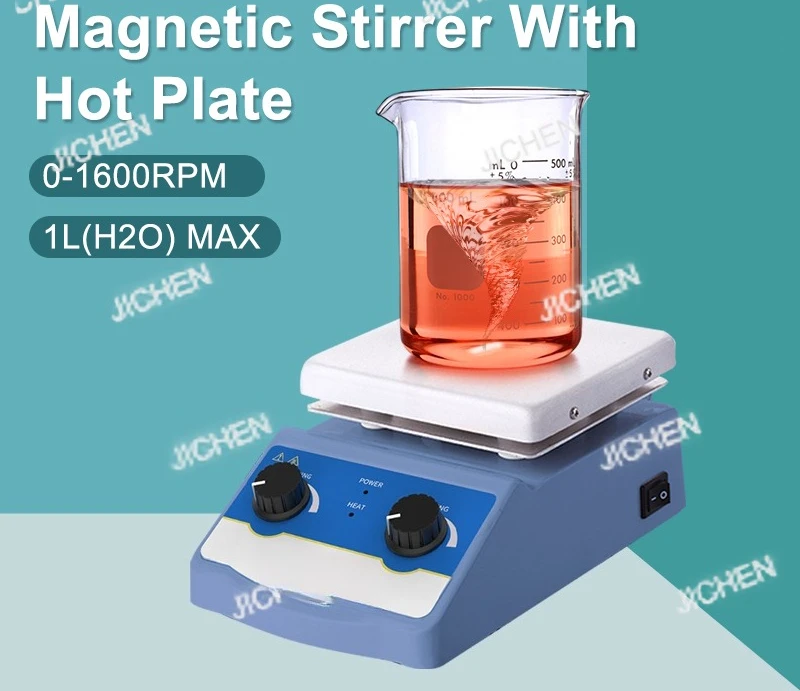 

Magnetic Stirrer Hot Plate Laboratory Stirrer Heating Magnetic Mixer With Stir Bar 1L 1600rpm Lab Equipment