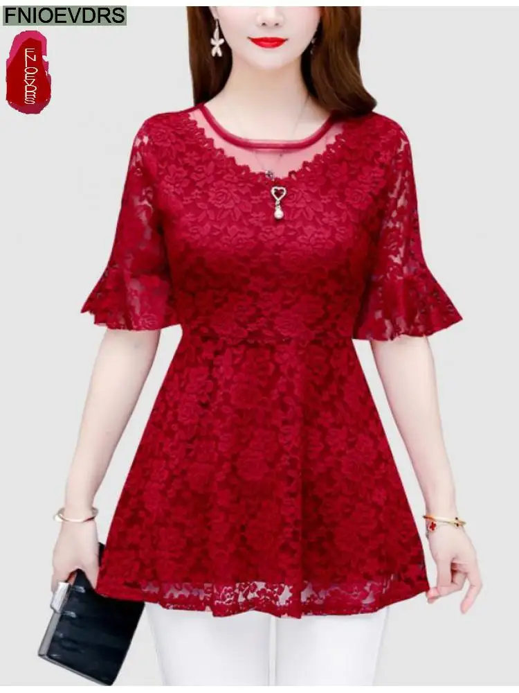 2022 Spring Autumn Basic Shirts Hollow Out Lace Ribbon Peplum Tops Hot Sales New Fashion Women Long Sleeve Ruffles Tunic Blouses