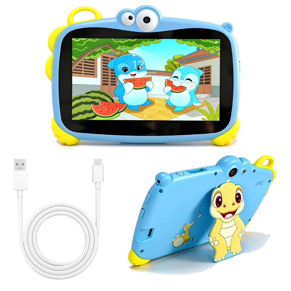 

7-дюймовый детский планшет Android 13, функция родителейческого управления, образовательная игровая функция, молодежный планшет, милый дизайн, батарея 4000