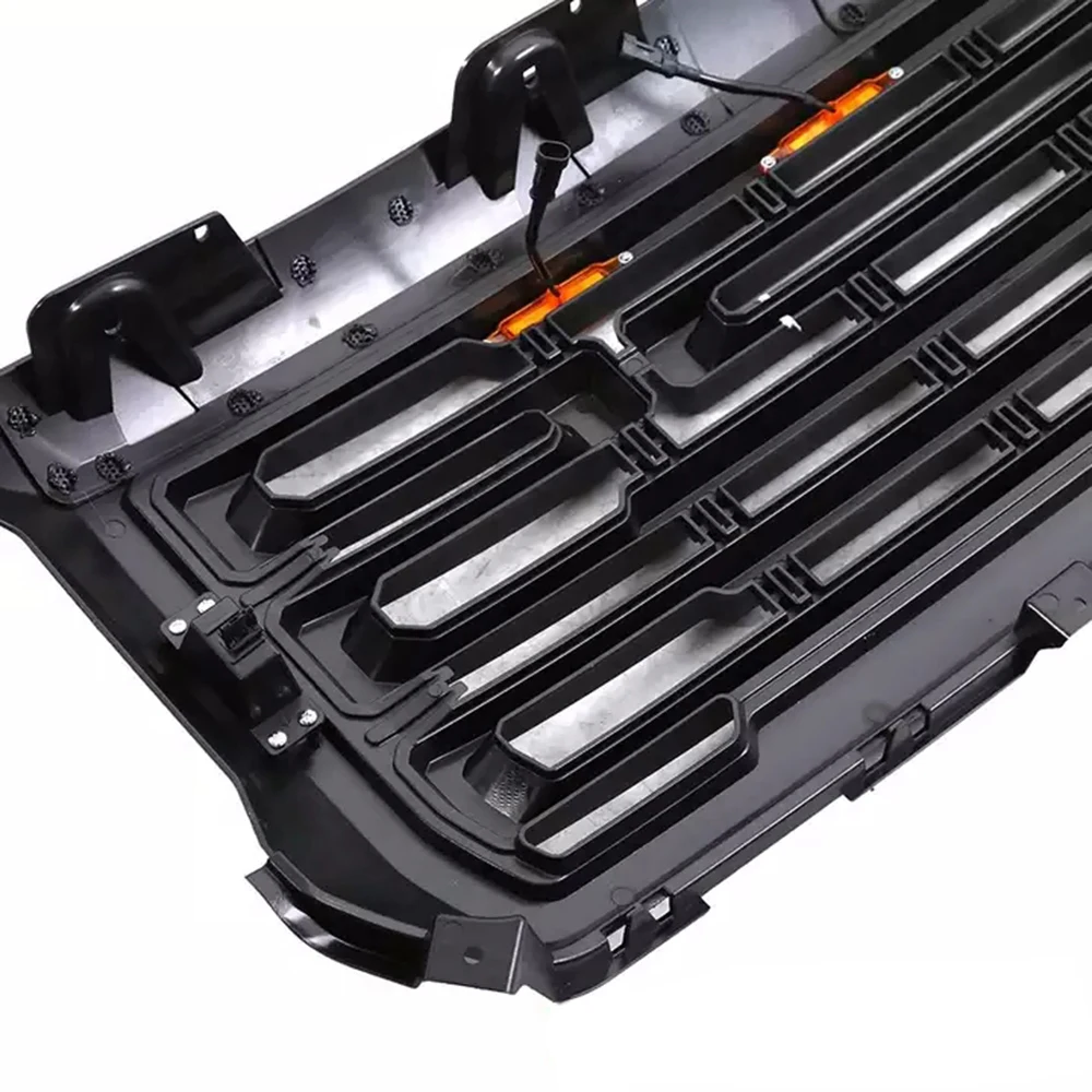 Car-Styling ABS High Quality Racing Grille Front Upper Grill Bumper Mesh Hood Grills Matte Black For GMC Sierra 1500 2014~2015