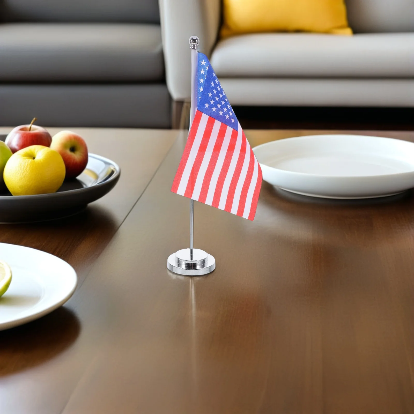 علم مكتب أمريكي صغير الولايات المتحدة الأمريكية الجدول العلم الحديد الوقوف الوطني سطح المكتب الديكور قاعدة مستقرة مكتب المنزل الجدول زخرفة