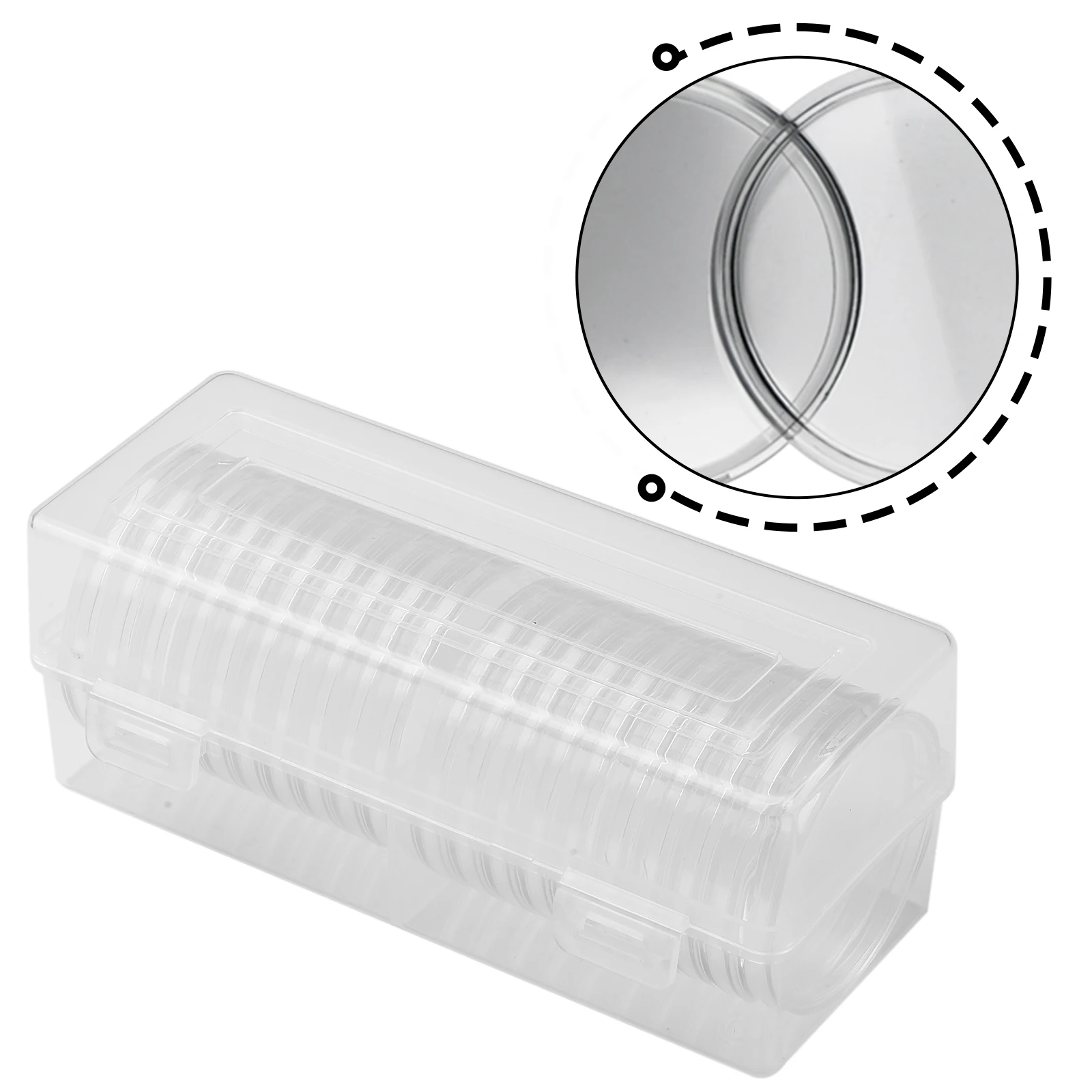 

20 шт. круглых капсул для монет, прозрачные футляры для хранения с вкладышами из ЭВА для защиты коллекционных монет и удобной демонстрации