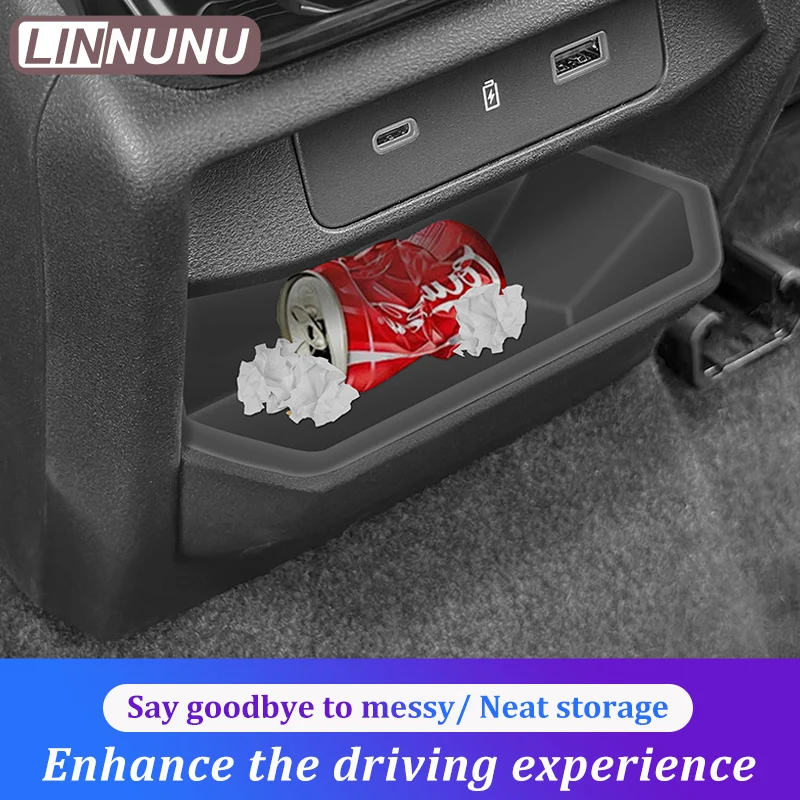 LINNUNU Armrest rear row lower silicone storage box Fit for Geely Starray Atlas II Boyue L Rear Organizer Pad Car Accessories