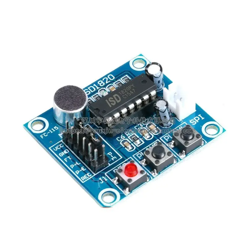 Placa de módulo de grabación de voz ISD1820 con cabezal de micrófono para proyectos de bricolaje, placa de circuito de captura y reproducción de Audio
