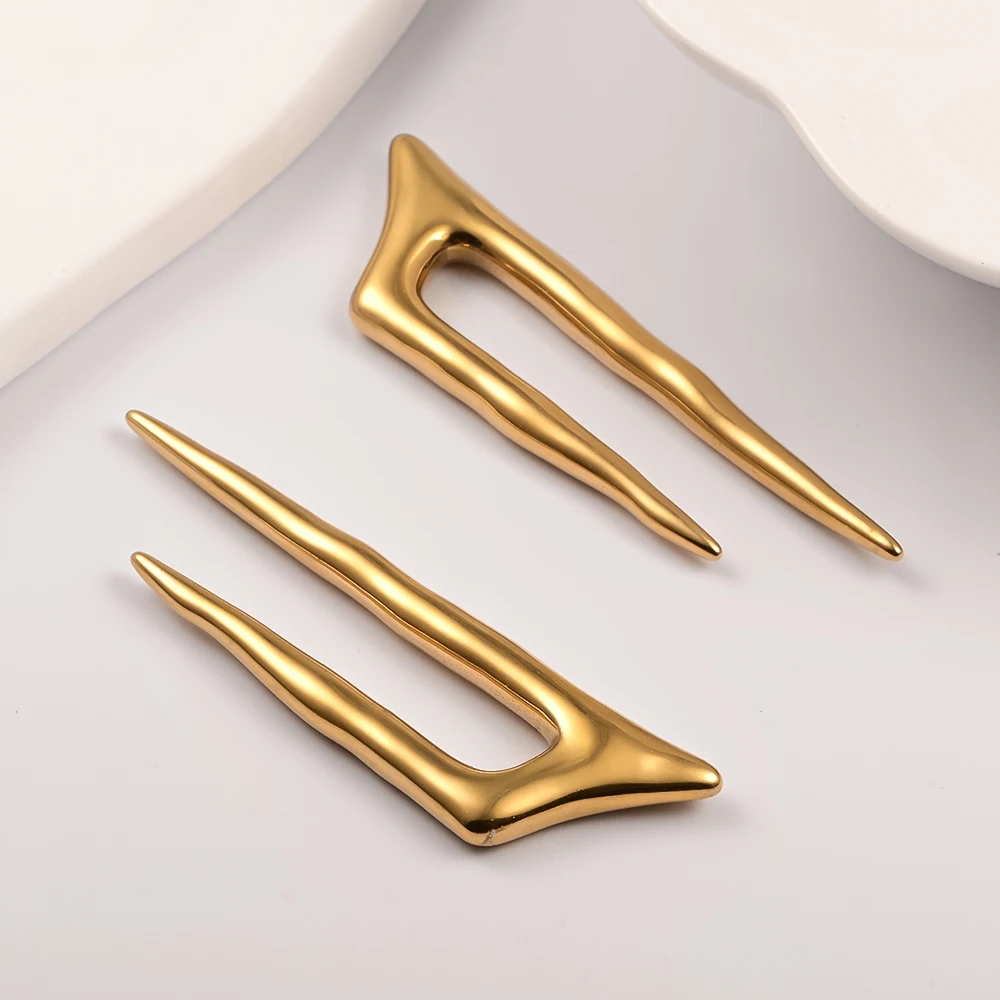 Vankula 2PCS 316 Stainless Steel Crutch Ear Weights Hangers Gauges Tunnels For Stretched Lobe Piercing Women Body Jewelry