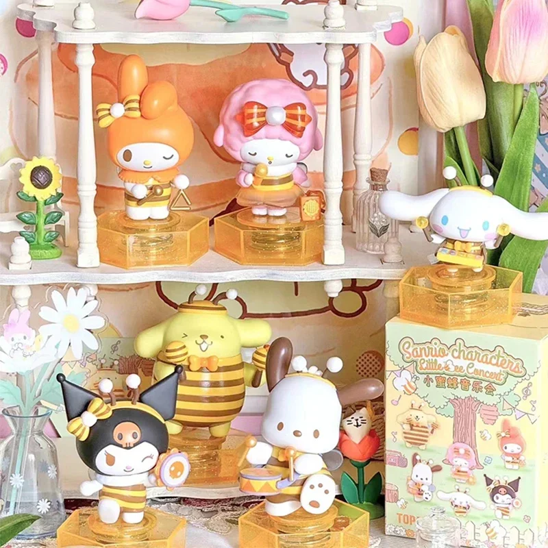 Sanrio Little Bee Concert Blind Mystery Box Kawaii Pachacco Cinnamoroll Pom Pom Purin Doll Anime Figure Surprise Bag Toys Gifts