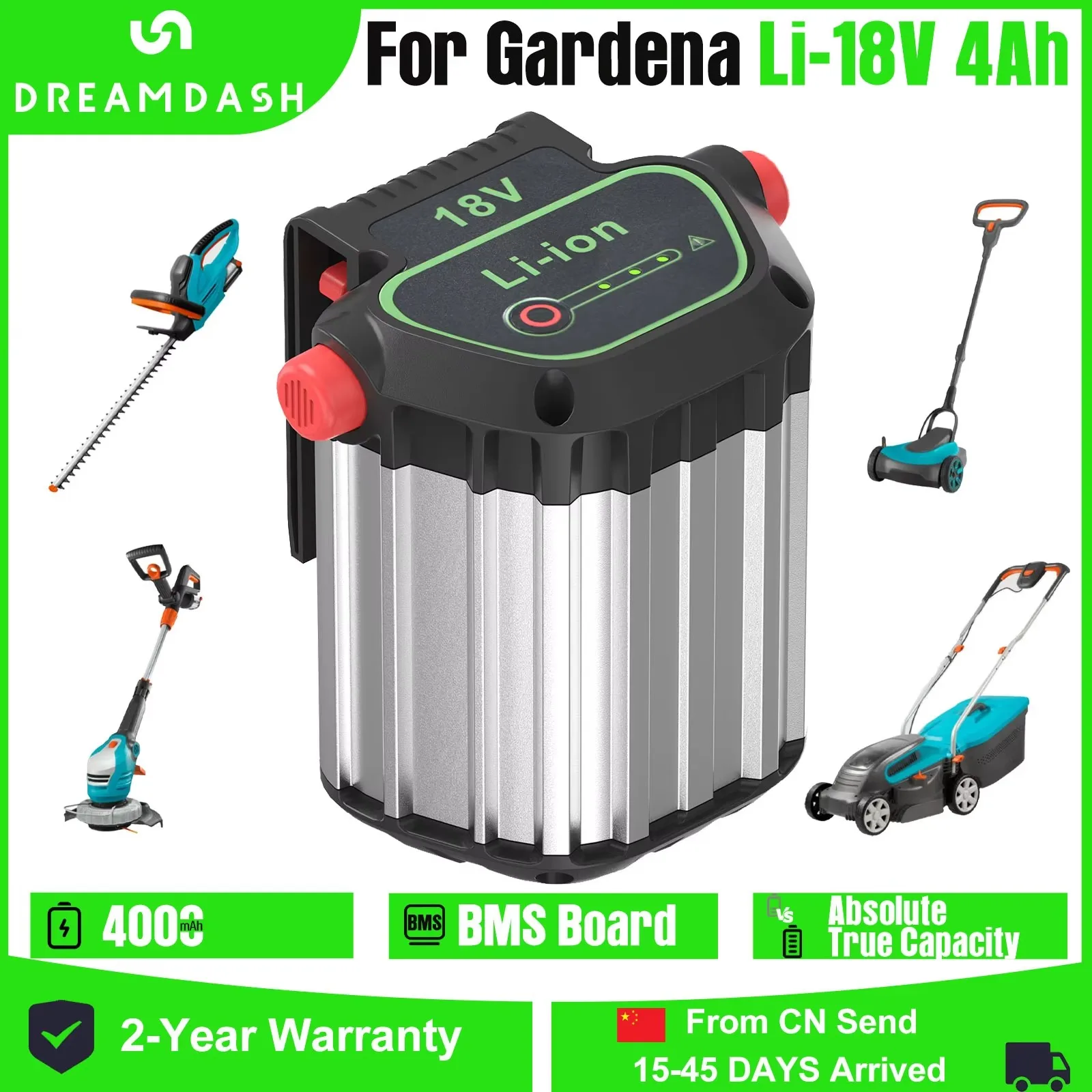 

Dreamdash 4000mAh 18V Li-ion Replacement Battery For Gardena 18V Tools BLi-18 9840-20/9839-20 Cordless Trimmer Easy Cut Li-18/23