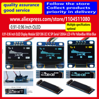 0.91Inch-0.96 Inch OLED Display Module SSD1306 I2C IIC SPI Serial 128X64 LCD 4 Pin YellowBlue White Blue