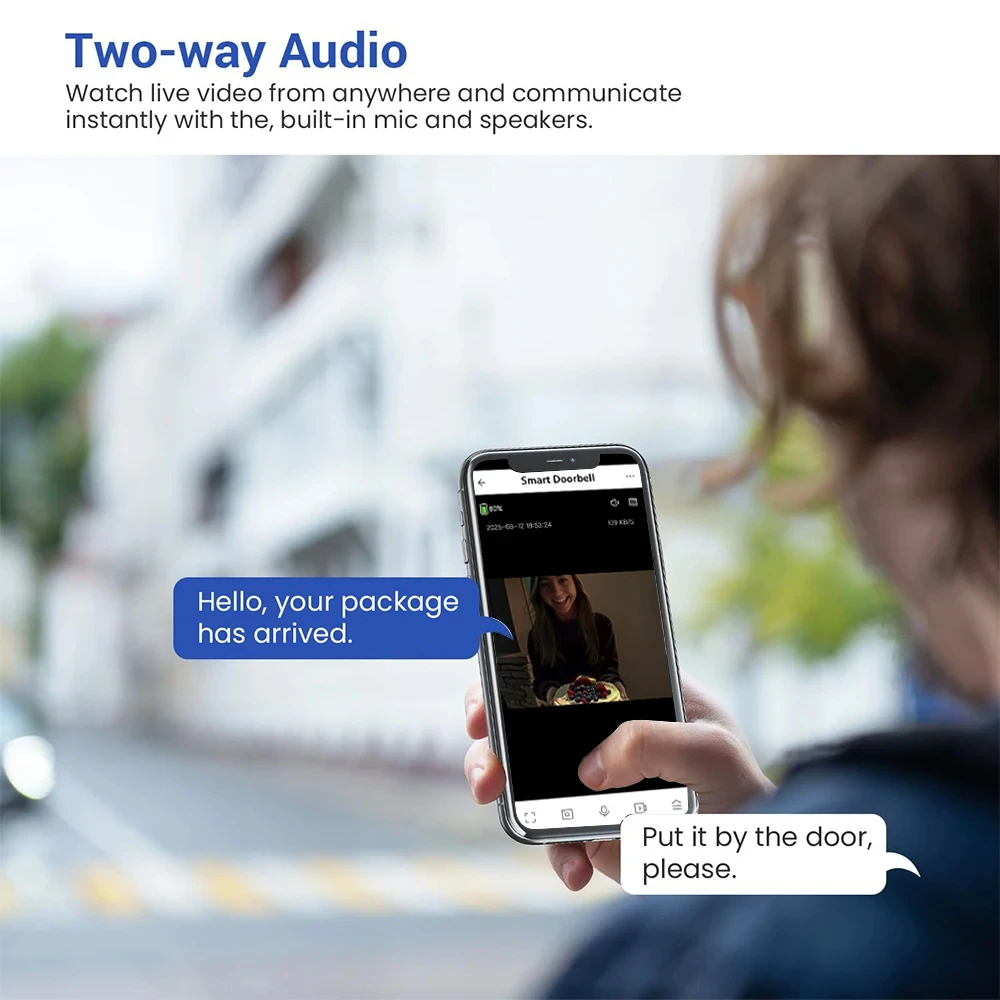 2.4GWIFI Camera Doorbell 720P Video Intercom Outdoor Waterproof Wireless DoorBell Security Protection IR Night Vision Smart Home