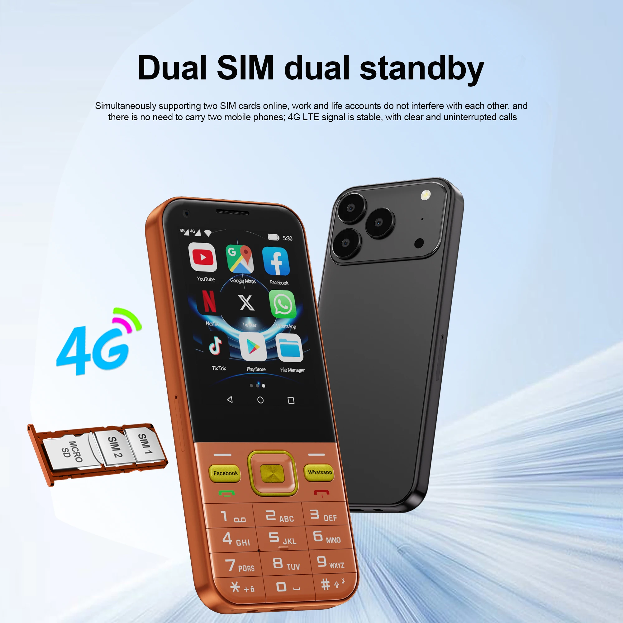 SERVO F7 Ultra Android Smart Phone Rete 4G 2.8 "Touch Screen 2 GB + 16 GB WhatsAPP Radio FM Dual SIM Smartphone in standby