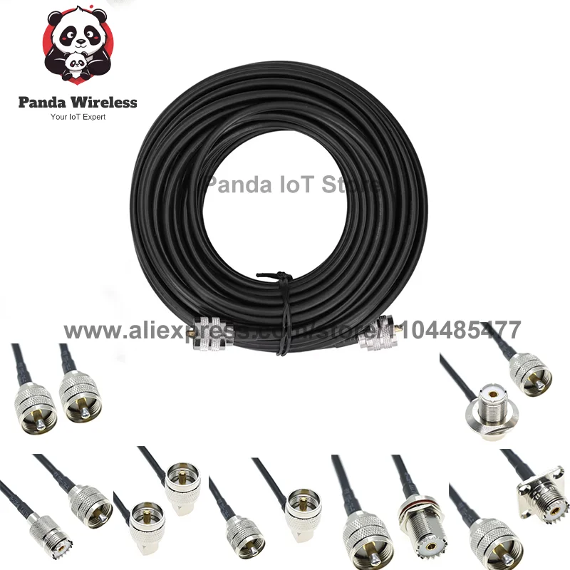 

RG58 UHF к UHF PL259 SO239 Мужской Женский Разъем под прямым углом Обжимной Коаксиальный CB Радиоантенна Разъем RF Автомобильный Удлинительный кабель WIFI