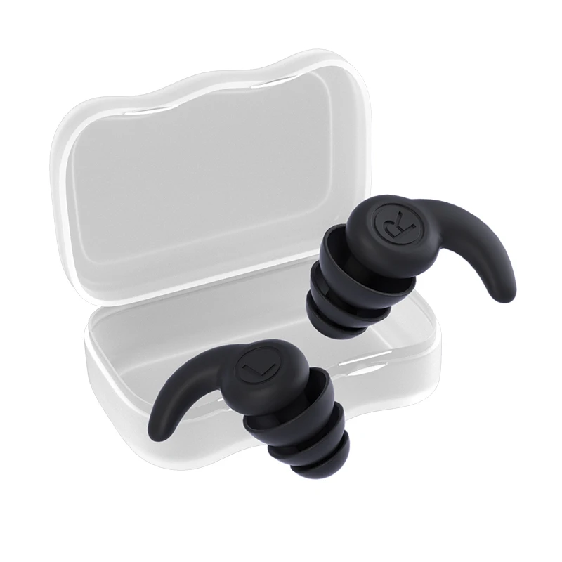 1 paio di tappi per le orecchie in silicone Isolamento acustico Impermeabile 3 strati Cancellazione Riduzione del rumore Insonorizzato Portatile per il nuoto sportivo