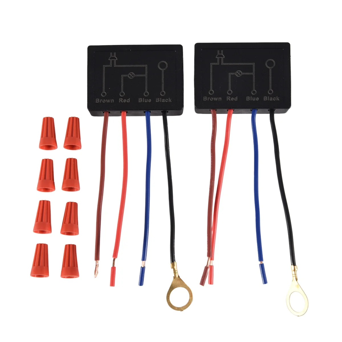 ランプ制御モジュール,調光可能電球用,ランプスイッチ交換キット,配線キャップ付き,2パック