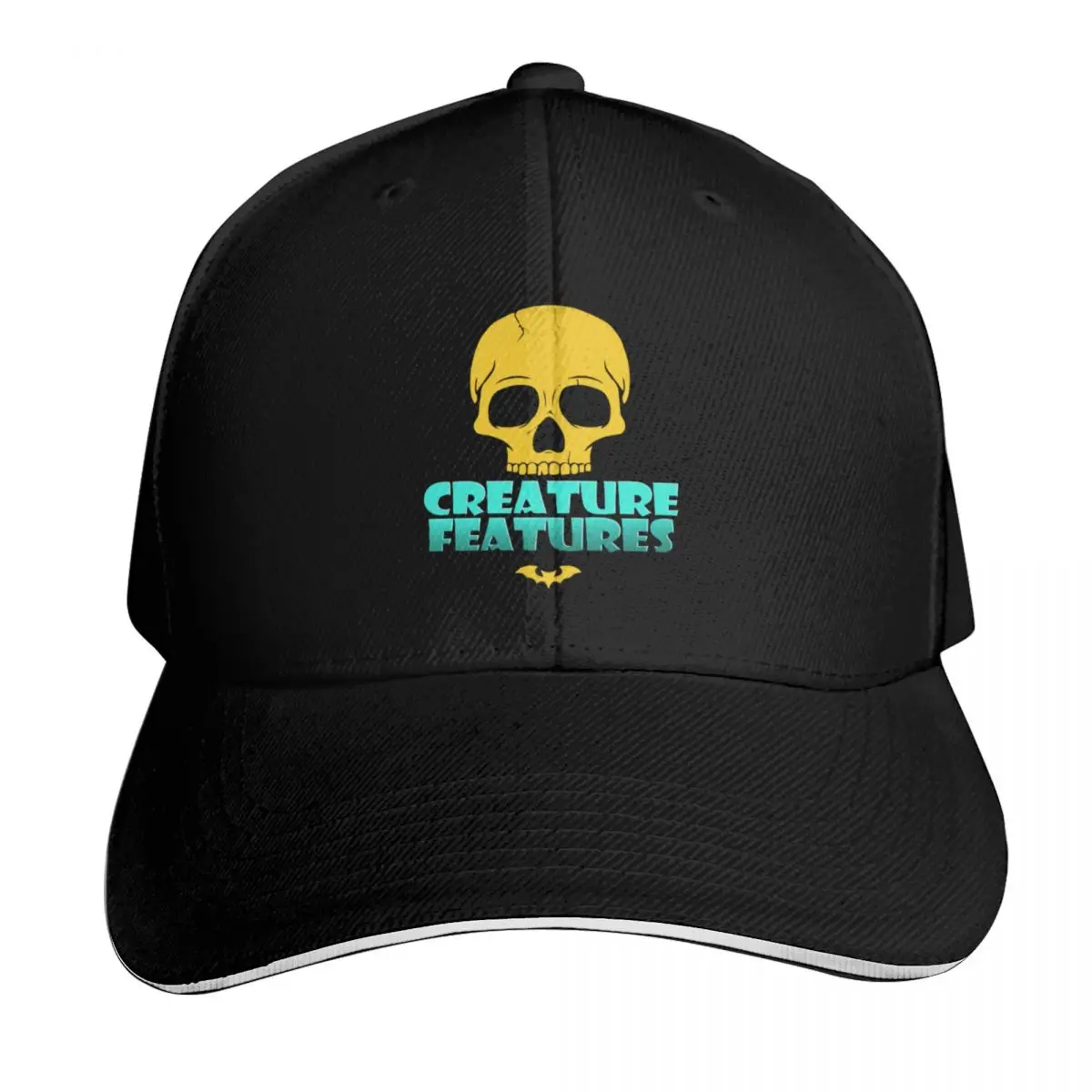 Creature Features Logo Baseball Cap Moisture Wicking Quick Dry Curved Brim Classic Fit Low Profile Unstructured