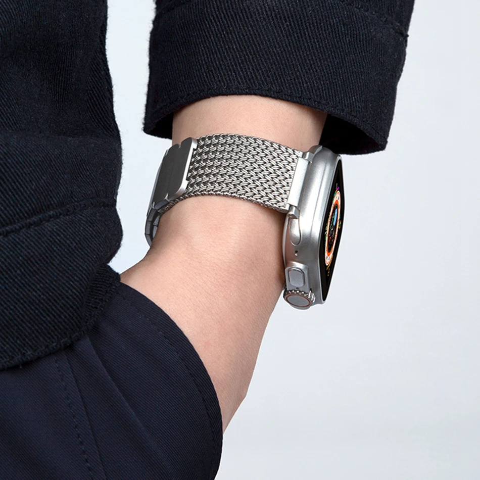 Pasek ze stali nierdzewnej do Apple Watch Band Ultra 2 49mm Iwatch Series 11 10 9 8 6 7 SE 46/45/44/42/41/40/38mm Magnetyczna bransoletka — zdjęcie produktu 5