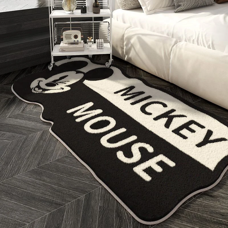 

Disney Mickey Mouse Cushion Anime Carpet Bathroom Non-slip Mat Kawaii Faux Cashmere Absorbent Carpets Living Room Bathroom Mat