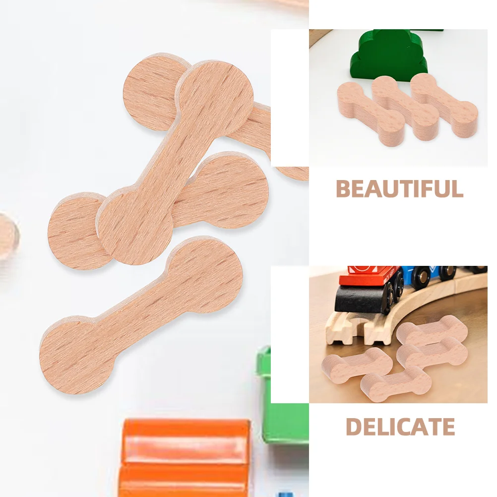 8 Pcs Toy Train Track Child Adapter Wooden Simple Connector Simulation Adaptors