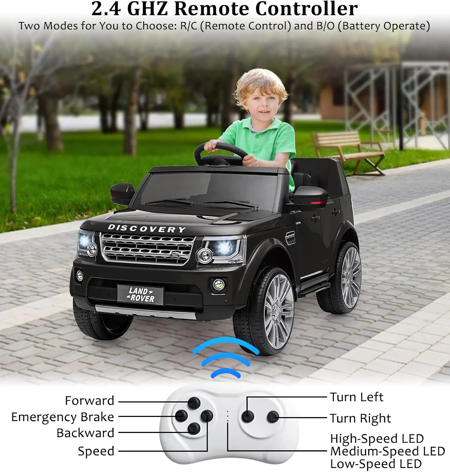 Игрушки для верховой езды для малышей 3-8 лет, лицензированный Land Rover 12 В, детская езда на грузовике 2-в-1, электрическая игрушка с управлением для родителей