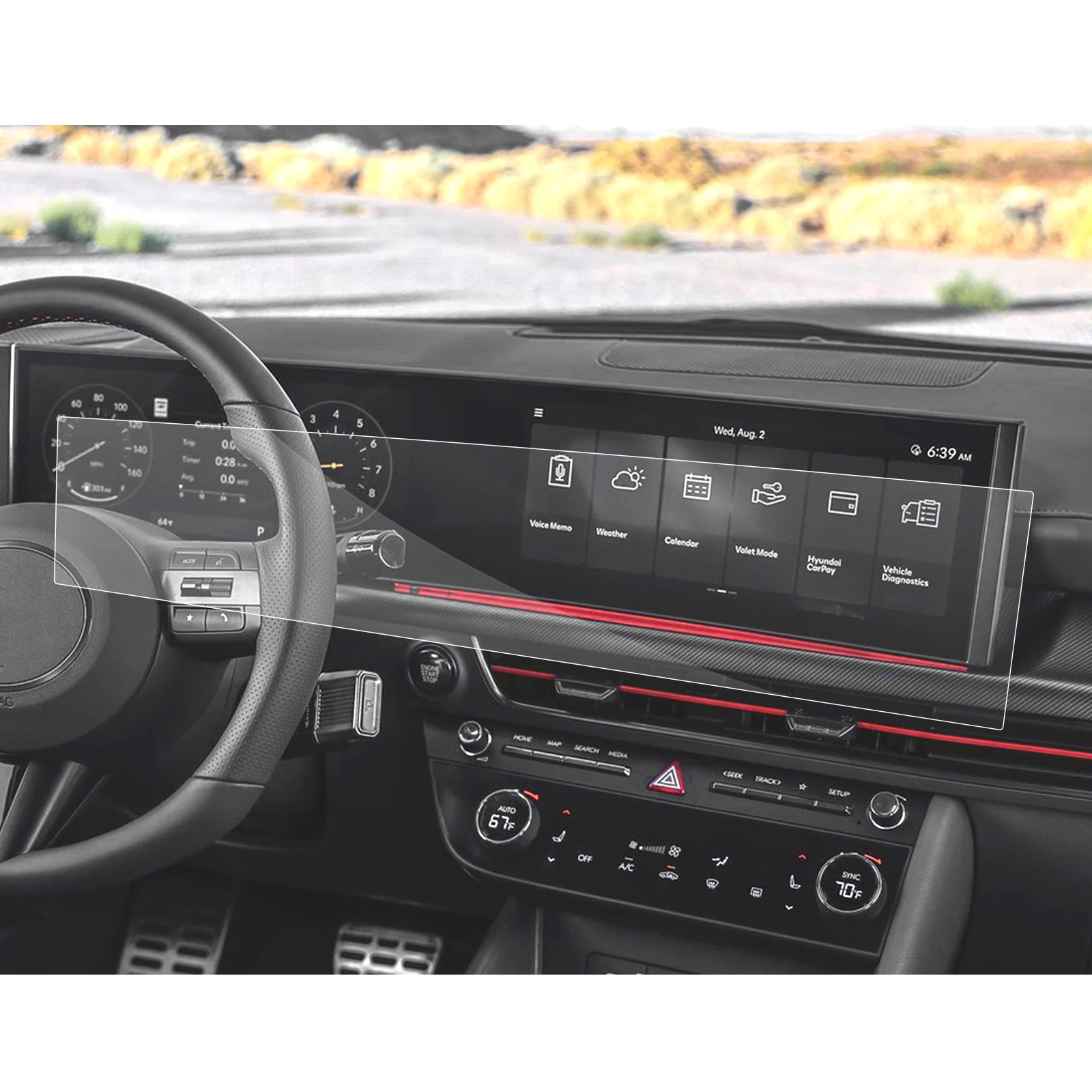 RUIYA para Hyundai Sonata 2024 Car Navigation & LCD Instrument Nano Screen Protector Auto Interior Hyundai Sonata Accesorios