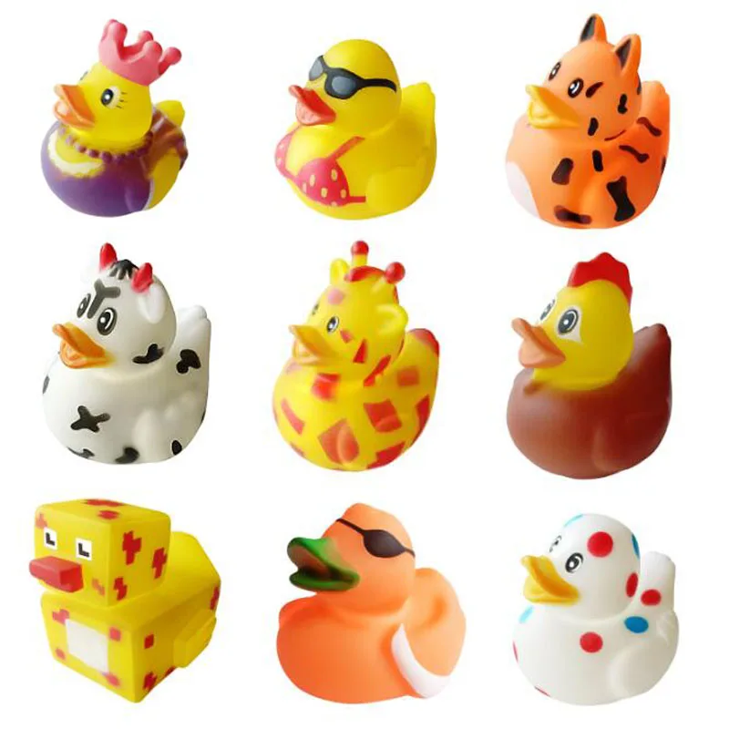 30pcs Kids Rubber Duck Toddler Toy Cute Duck Baby Bath Toys Summer Beach Shower Game Toy Birthday Gift For Children