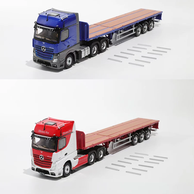 

1:64 Scale Actros 3-axle Trailer Car Simulation Truck Model Static Display Collectible Toy Gift Souvenir Decoration