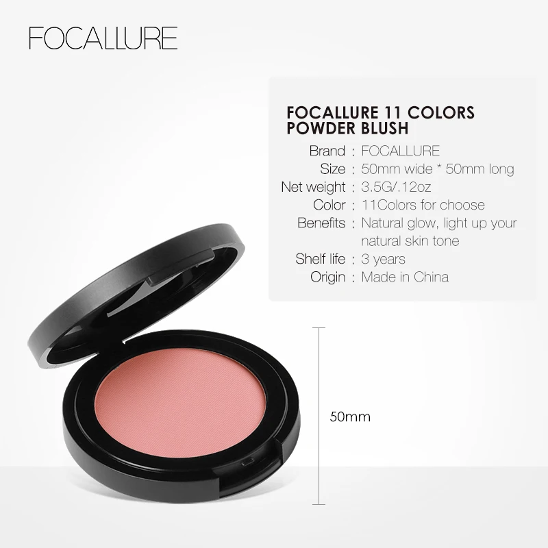 FOCALLURE 16 Color Blush Palette Makeup Nude Matte Blusher Bronzer Powder Palette Shimmer Face Blusher Palette Makeup Cosmetics