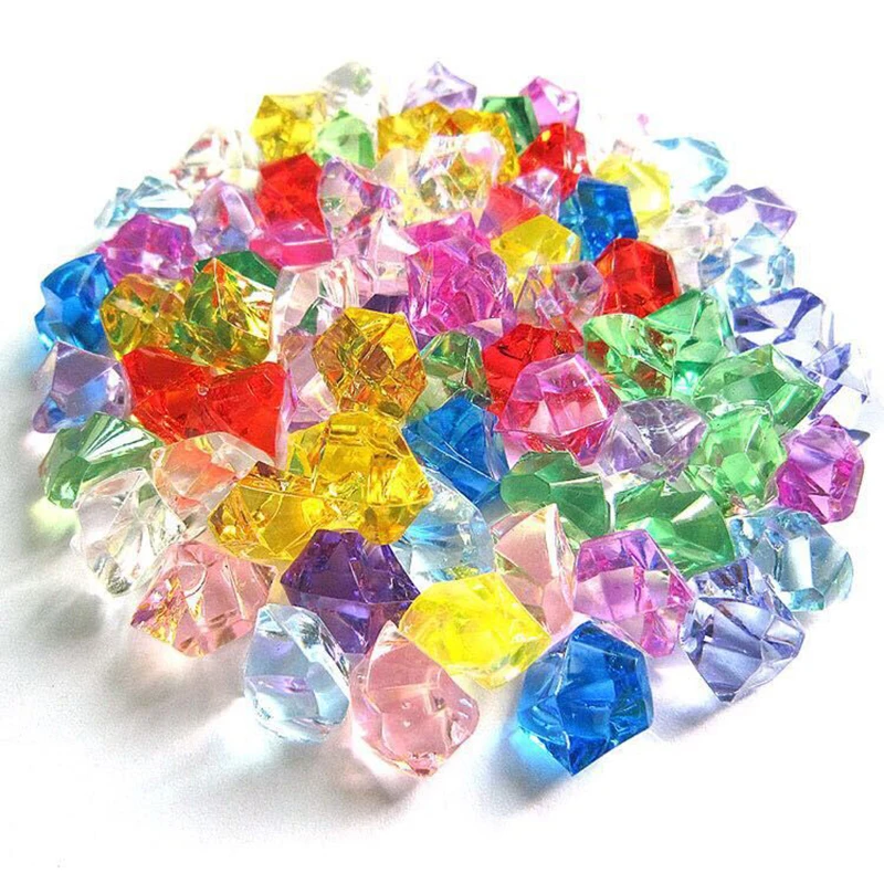 200*Acrylic Stones Plastic Gems Ice Grains Colorful Small Stones Children Jewels Acrylic Gems DIYJewelry Decor colorful stones