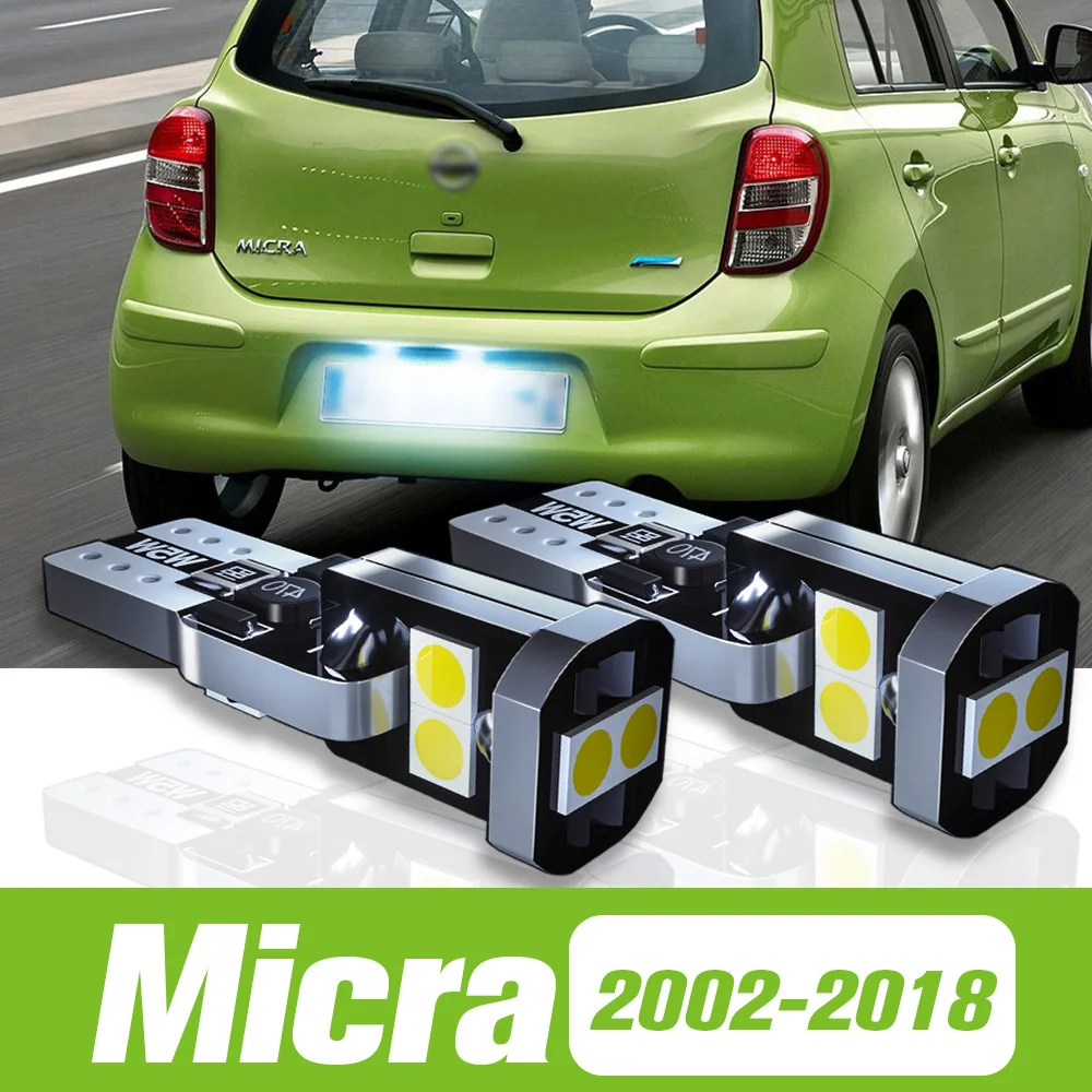 

2pcs For Nissan Micra 2002-2018 LED License Plate Light 2006 2007 2008 2009 2010 2011 2012 2013 2014 2015 2016 2017 Accessories