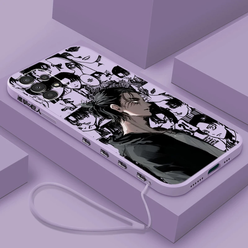 Attack On Titan Anime For Samsung A72 A54 A53 A52 A42 A34 A32 A25 A24 A23 A22 A15 A14 A13 A12 Liquid Left Rope Phone Case