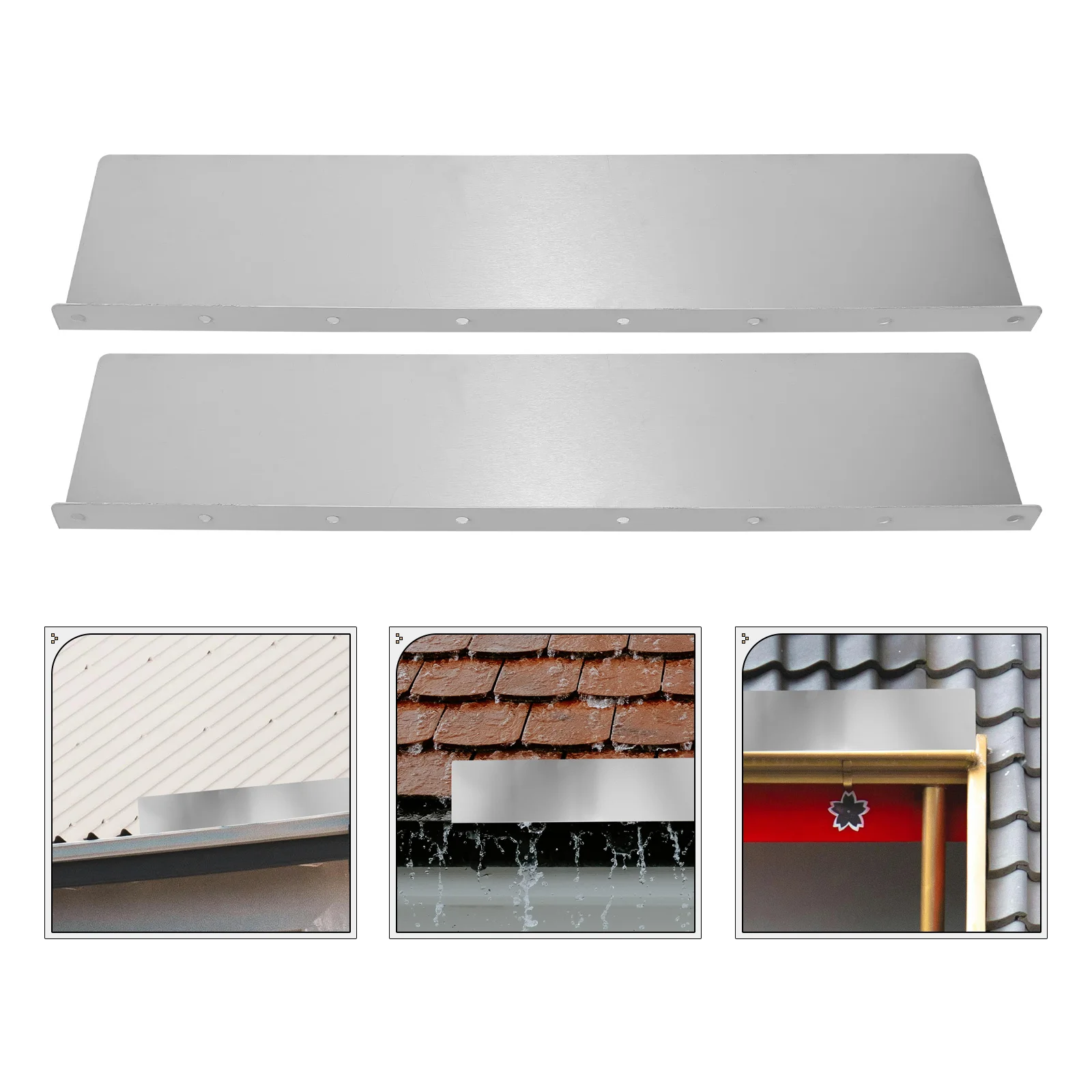 

4 Pcs Roof Rainwater Diverter Gutter Leaf Guard Shunt Splash Block Aluminum Strainer Guards Downspout