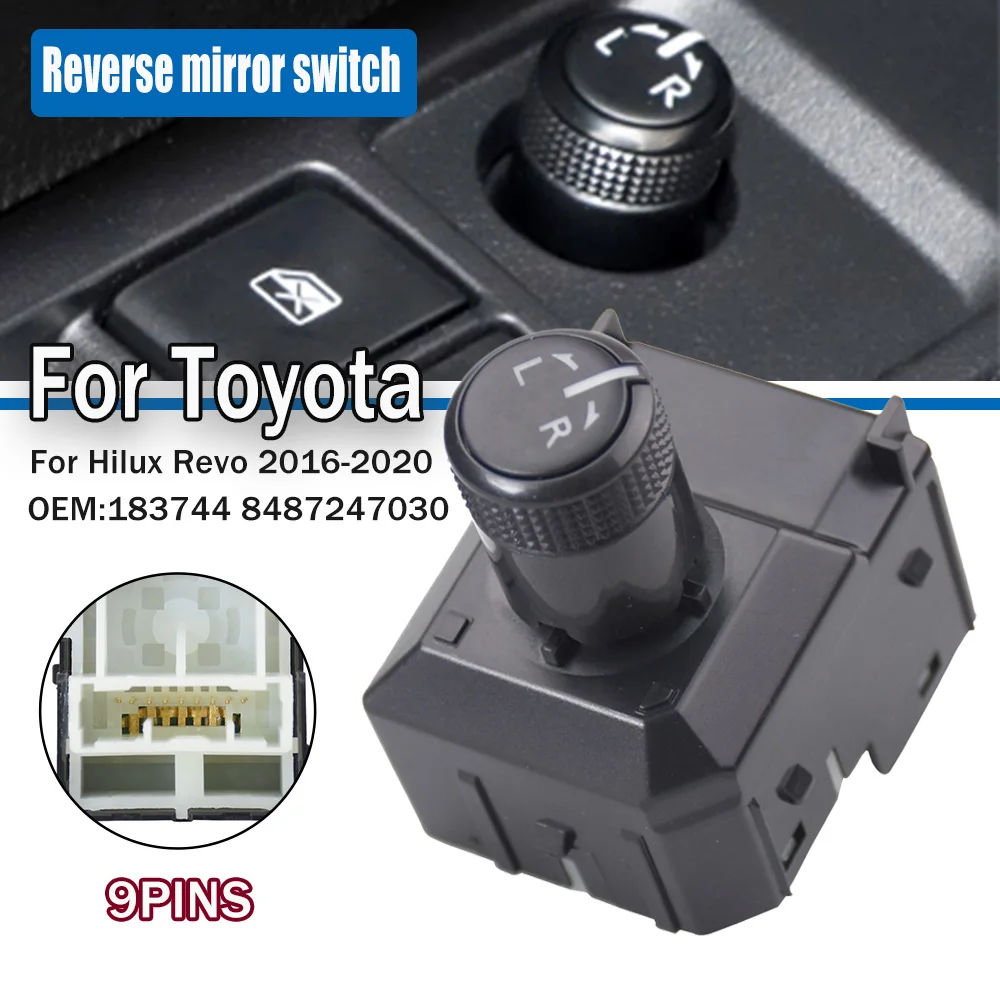 183714 For Toyota Hilux Revo 2016 2017 2018 2019 2020 Rearview Mirror Switch Side View Button Knob