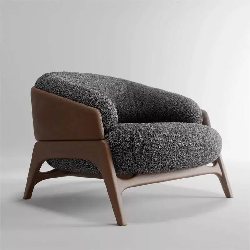 

Средневековый тканевый диван-кресло из массива дерева, ваби-ветер, гостиная, балкон, кресло для отдыха, гостиничный клуб, кресло для приема