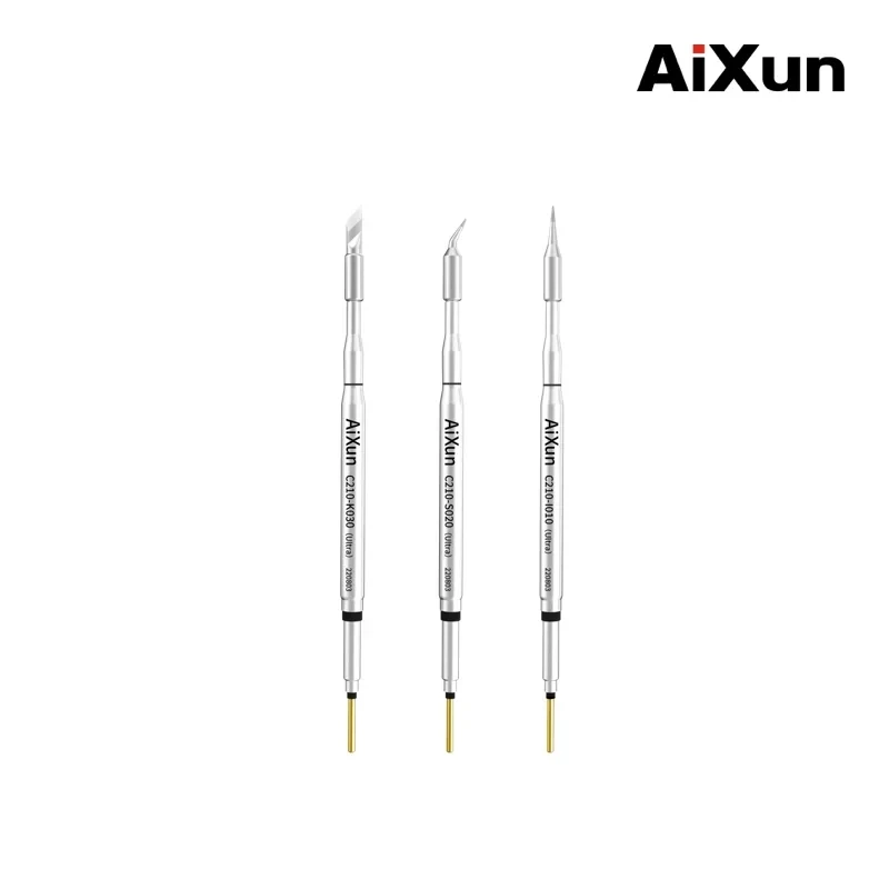 AiXun C210 Ultra Red Copper Soldering Iron Tips For Aixun T3B Solder Station Replacement Heating Core SMD Rework Welding Tool