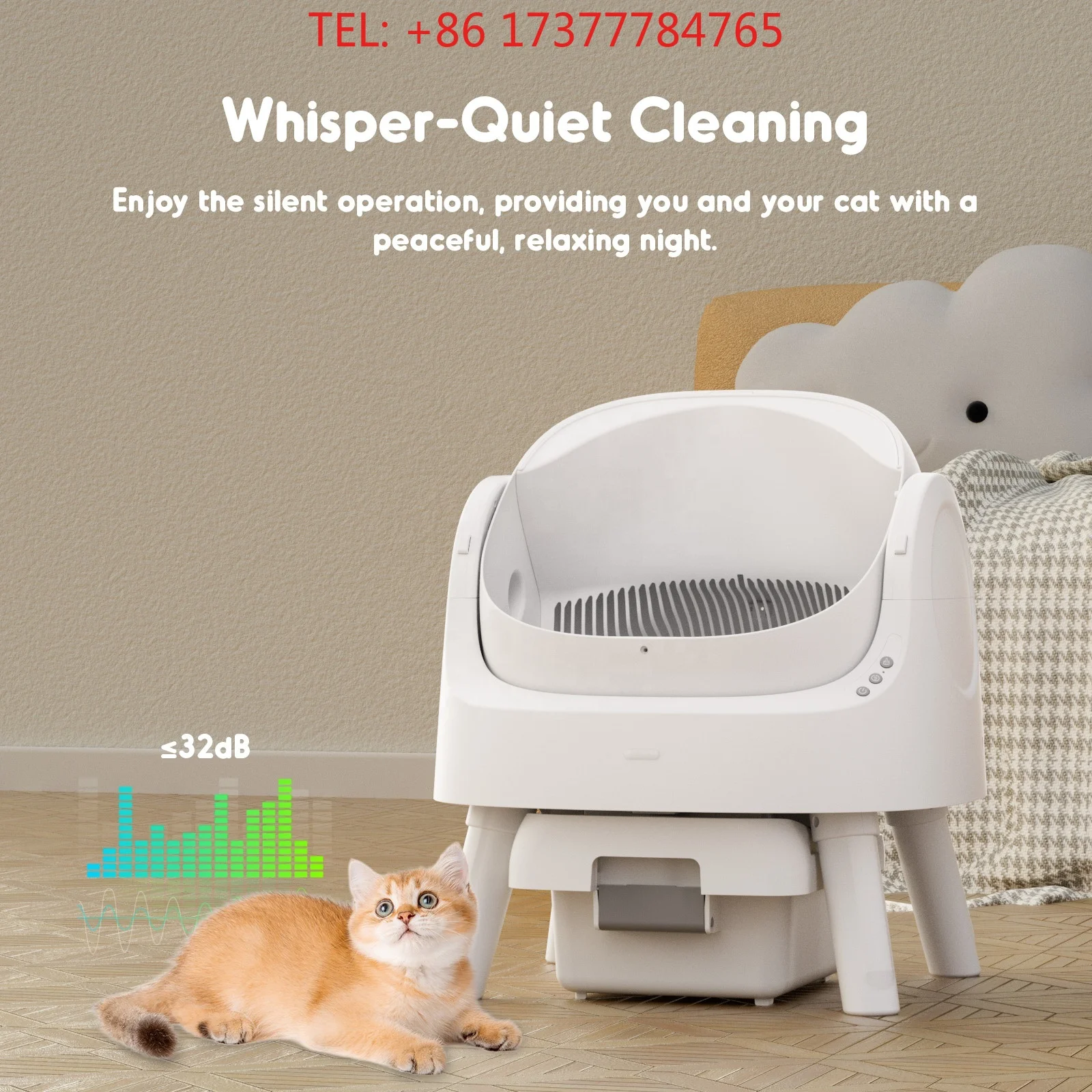 Relile Smart Plastic Cat Box With Auto Cleaning & Easy Clean Features Large Capacity For Bentonite