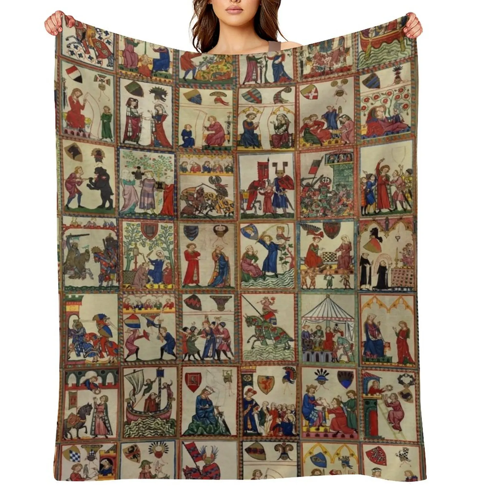 

Codex Manesse Throw Blanket Blankets Sofas Of Decoration Cute Plaid Beach Sofa Blankets