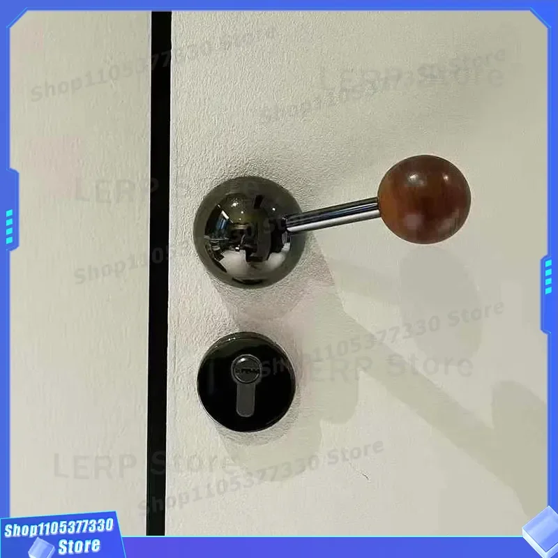Minimalist Silent Magnetic Door Lock Half Interior Bedroom Walnut Antique Handle Original Design Room Privacy Hardware