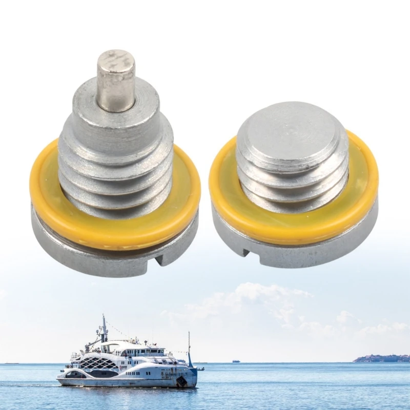 A2UC Drain Screw Replacement with 2 Threaded Metal Screws, Mixed Head Styles and Sealing Design for Lower Unit Drain Service
