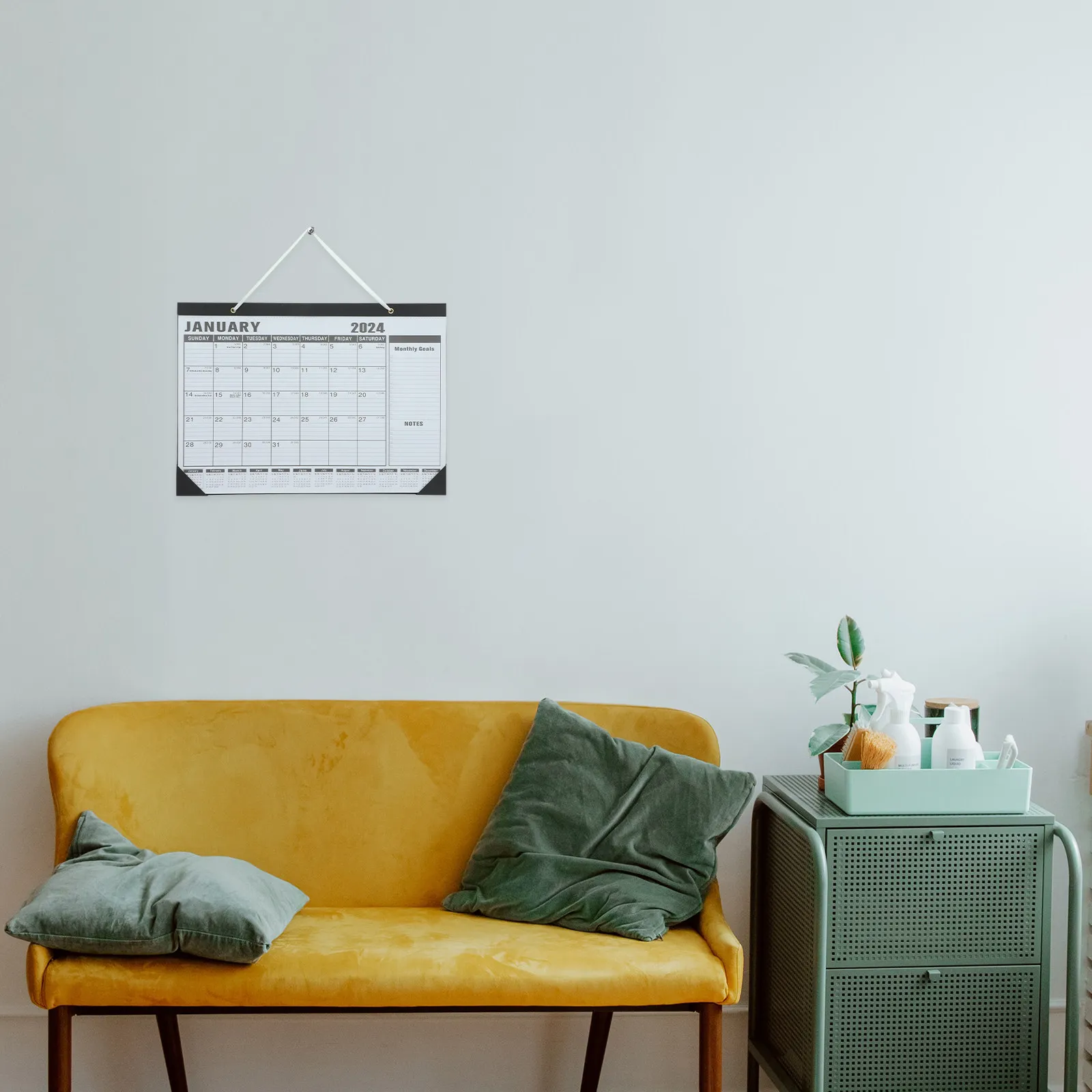 

2024-2025 Monthly Calendar Wall Hanging Organizer for Home Office Sturdy Construction Holiday Planner Room Daily Use Essential