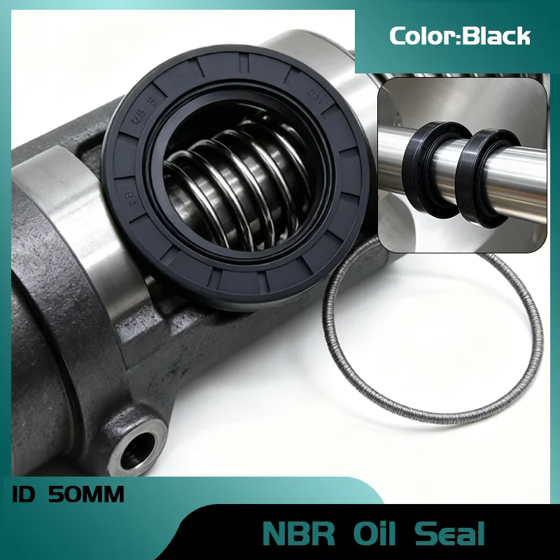 Shaft Seal Gasket in Multiple Sizes (OD 62-110mm)Gaskets TC-50mm Internal Diameter Double Lip Oil Seals - Nitrile Rubber (NBR)