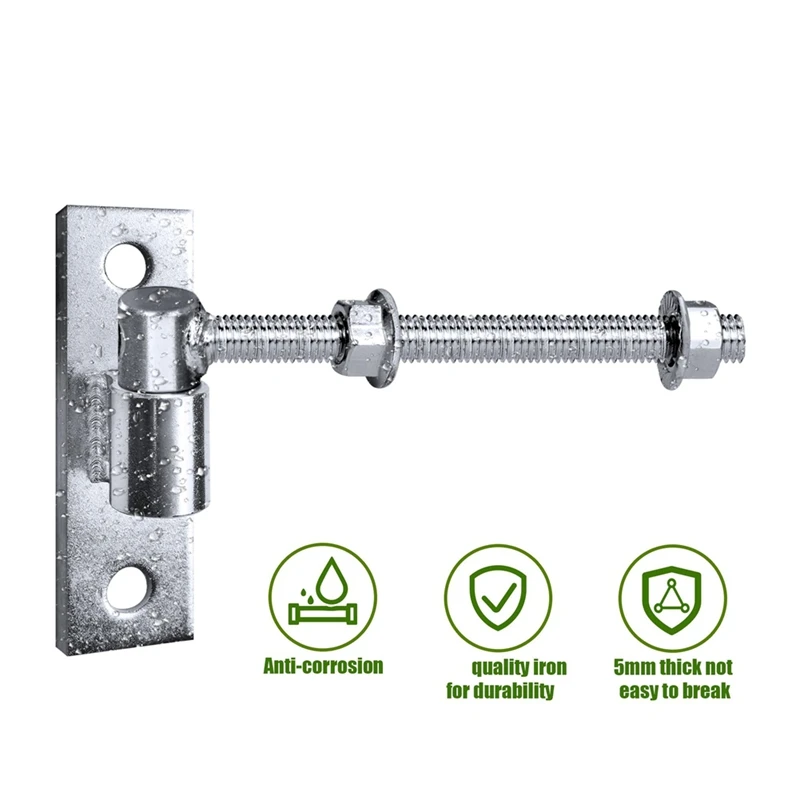 Gate Hinges Heavy Duty Wood Fence,J Bolt Gate Hinge for Wood Fence,Steel Welded Hinge for Farm Gate, 6 Inch 2Pack-A79U