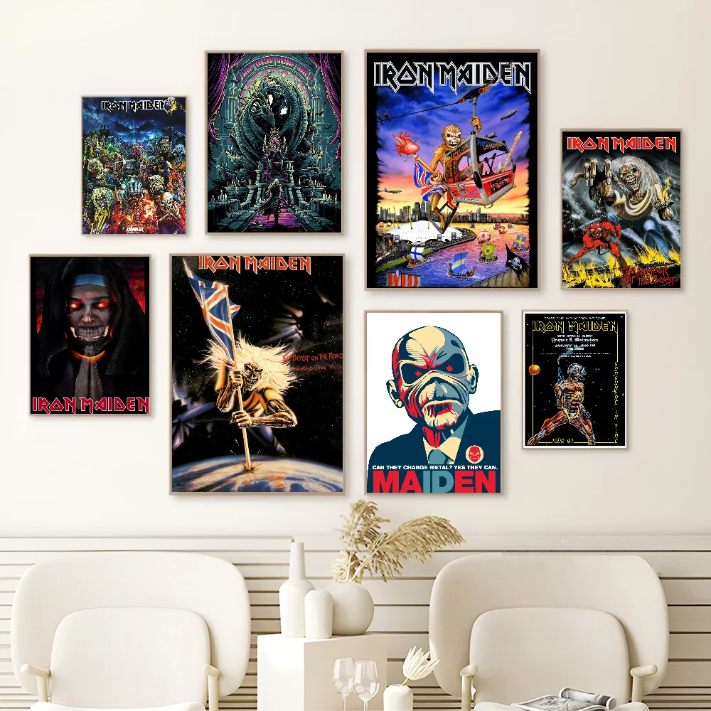 Band I-Iron M-Maiden Classic Vintage Posters HD Quality Wall Art Retro Posters for Home Room Wall Decor